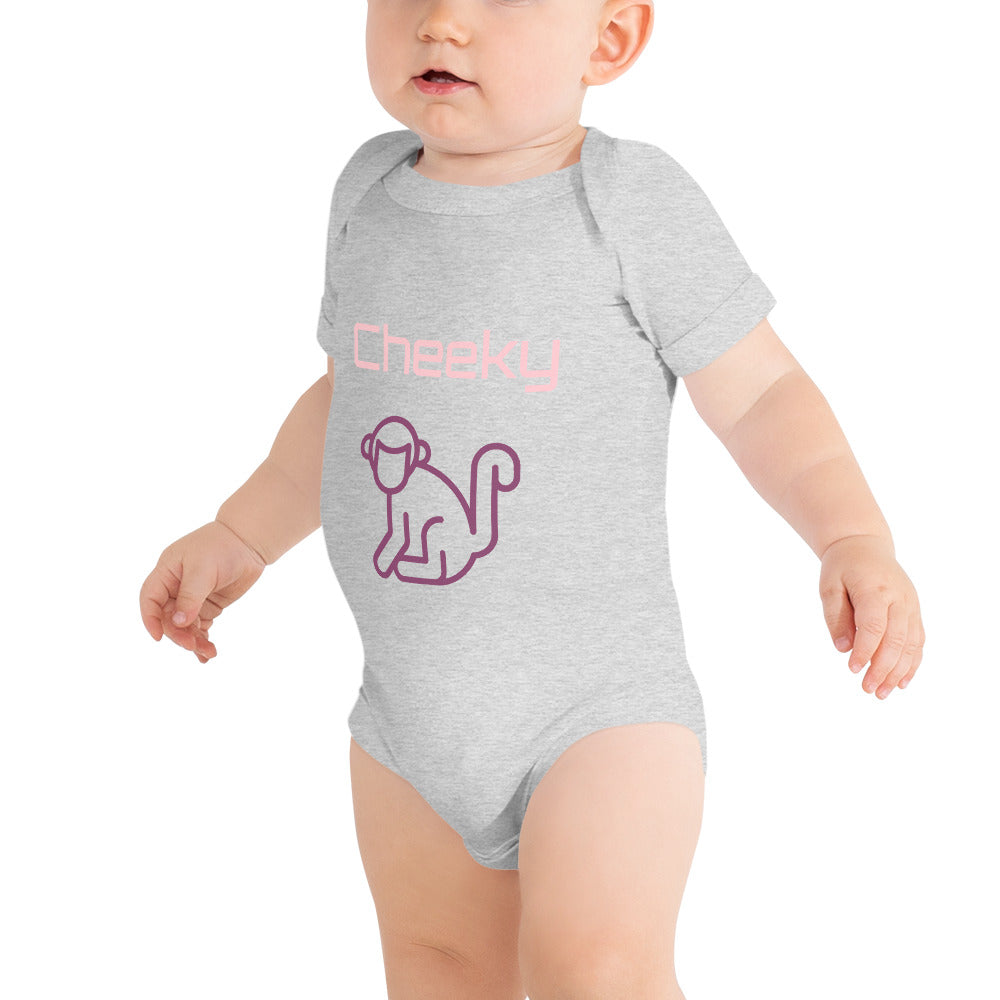 Pink Cheeky Monkey Baby Grow