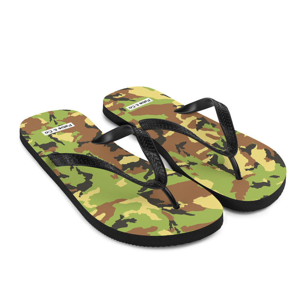 Green Camo Mens Flip-Flops