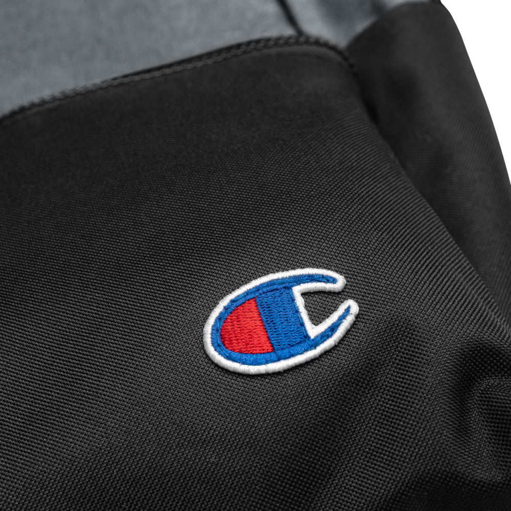 Fabs & Co x Champion Embroidered Black Logo Backpack