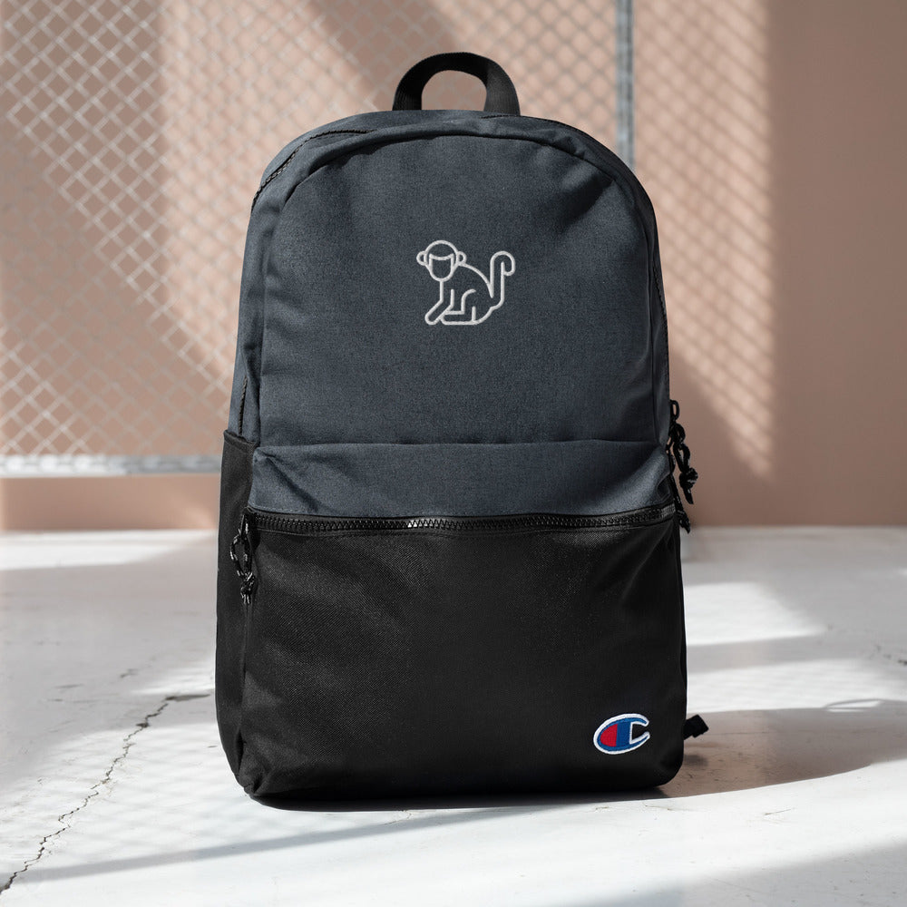 Fabs & Co x Champion Embroidered White Logo Backpack