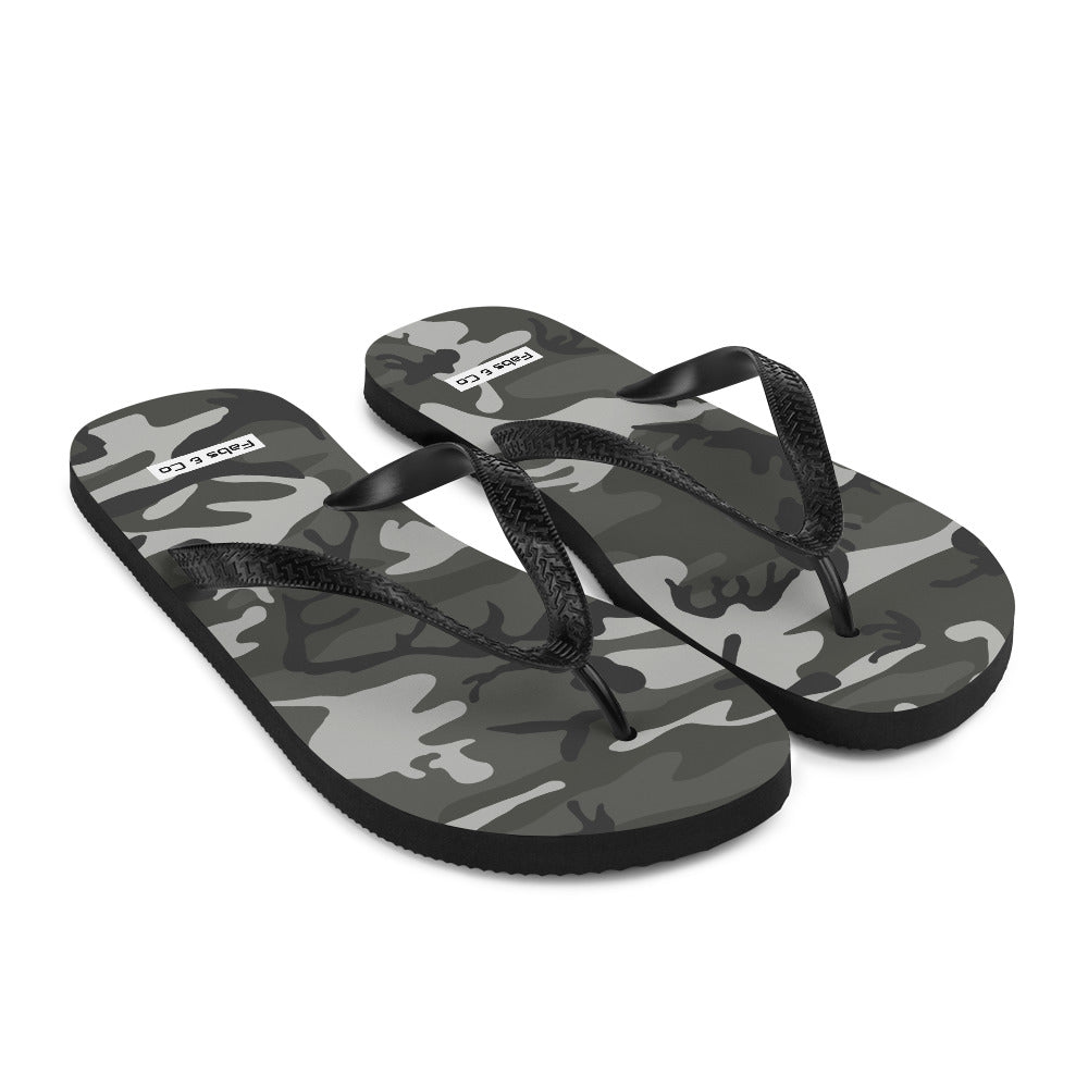 Grey Camo Mens Flip-Flops