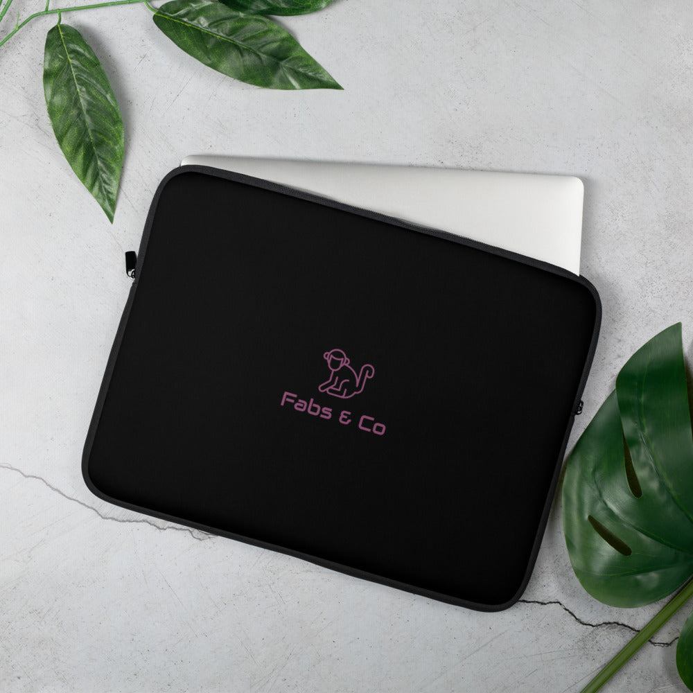 Pink Original Logo Black Laptop Sleeve