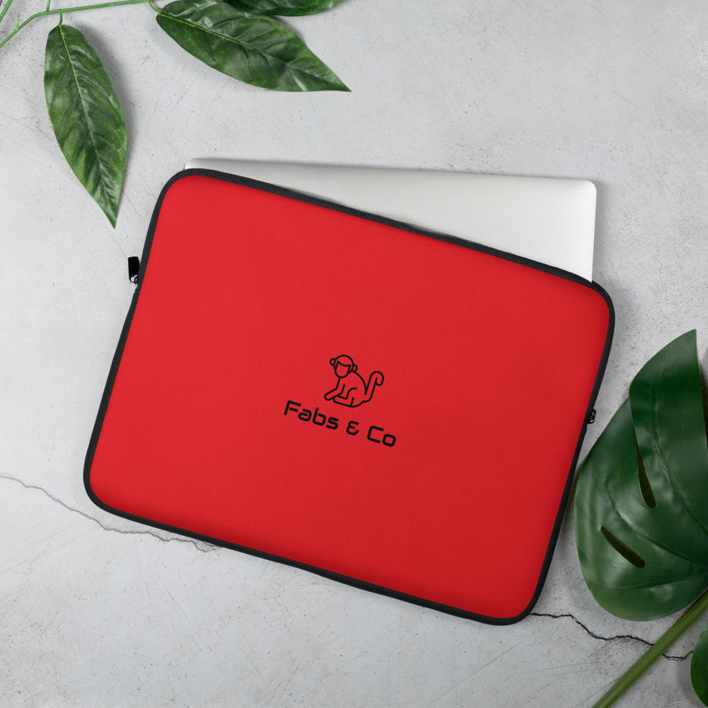 Black Original Logo Red Laptop Sleeve