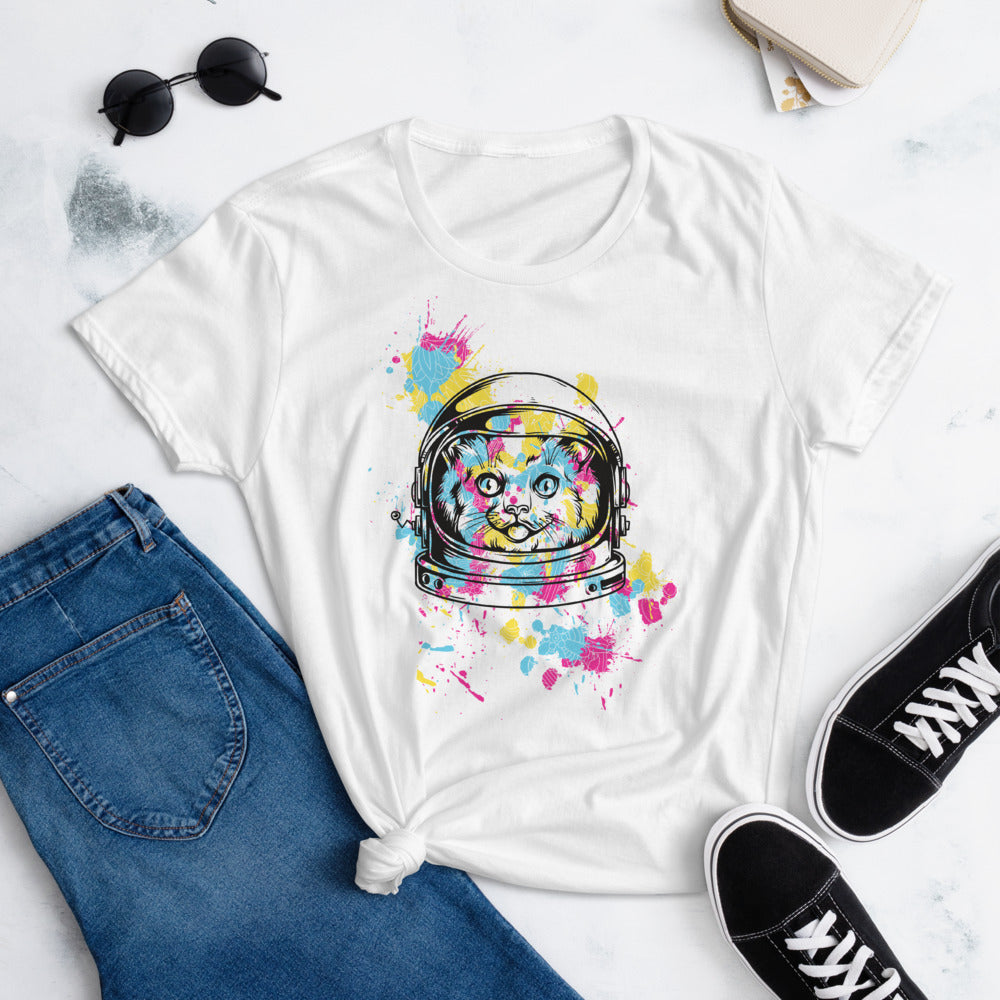 Cat in Space Womens T-Shirt