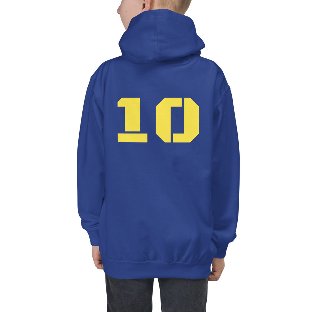 Number 10 Soccer Player Print Boys Hoodie
