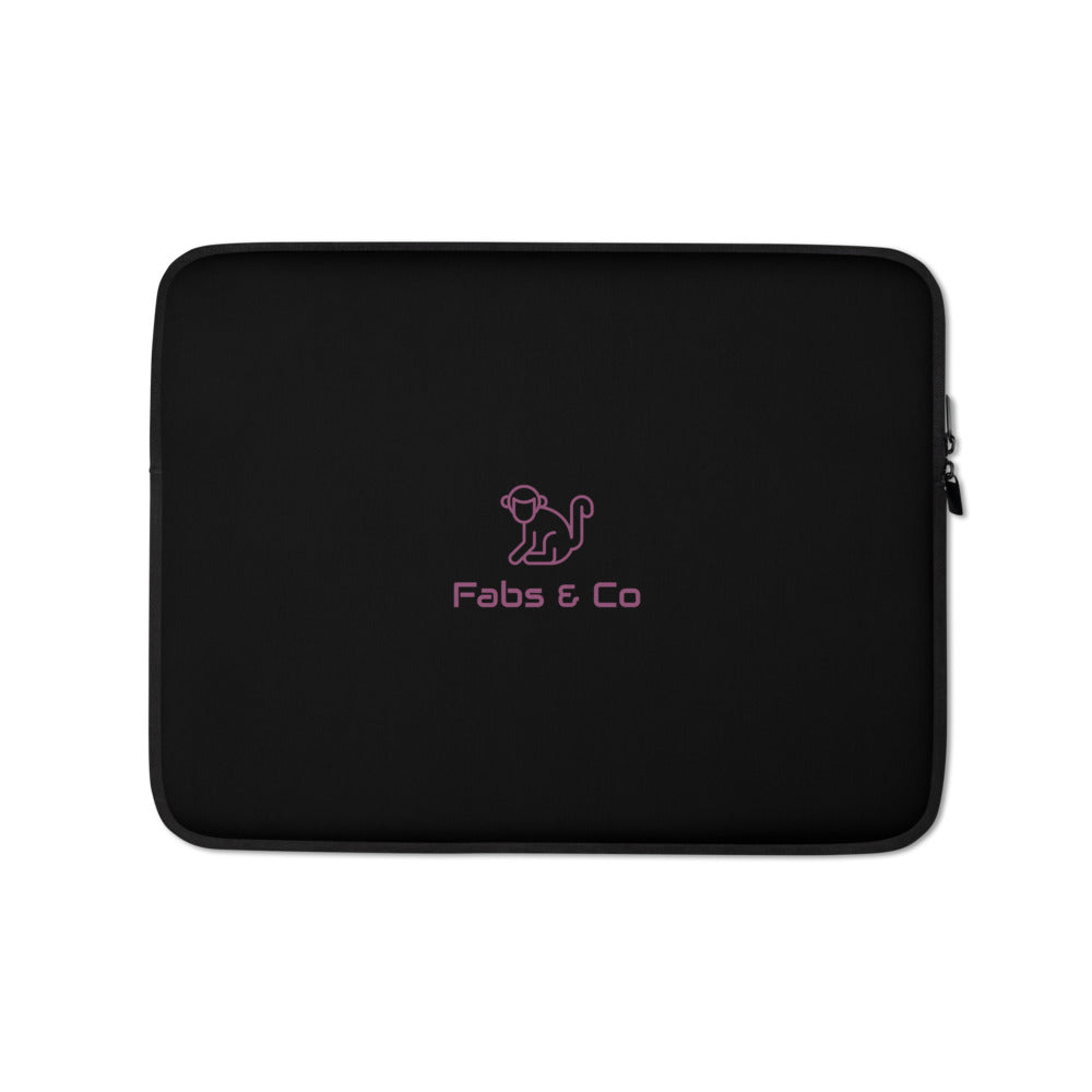 Pink Original Logo Black Laptop Sleeve