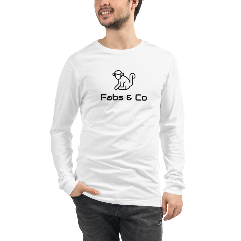 Fabs & Co Original Logo Mens White Long Sleeve T-Shirt