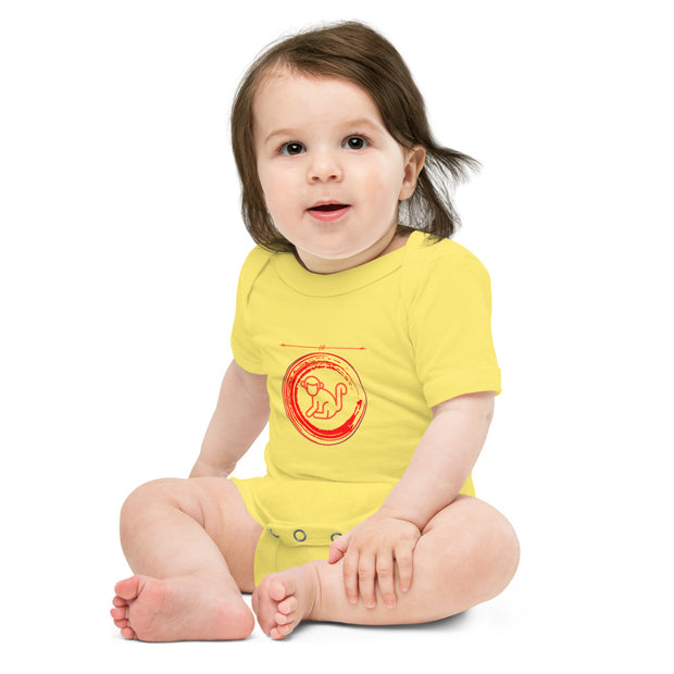 Fabs & Co Red Logo Baby Short Sleeve Bodysuit