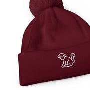 White Logo Pom Pom Beanie