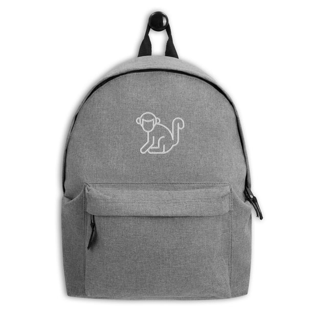 Embroidered White Logo Backpack