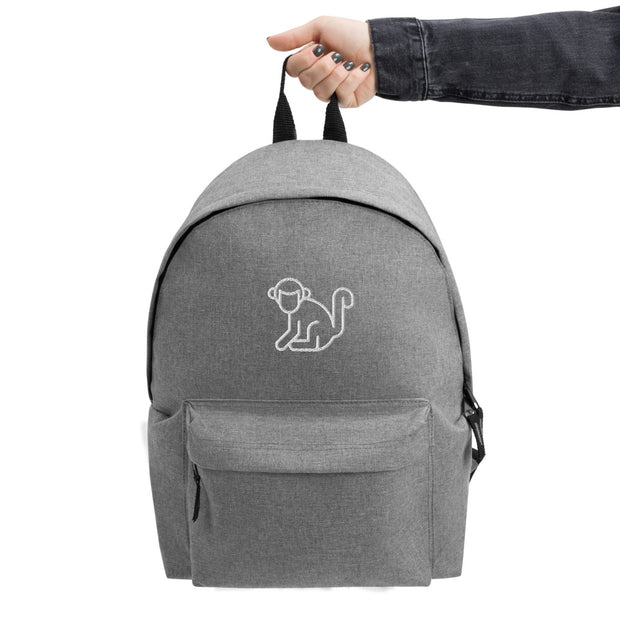 Embroidered White Logo Backpack