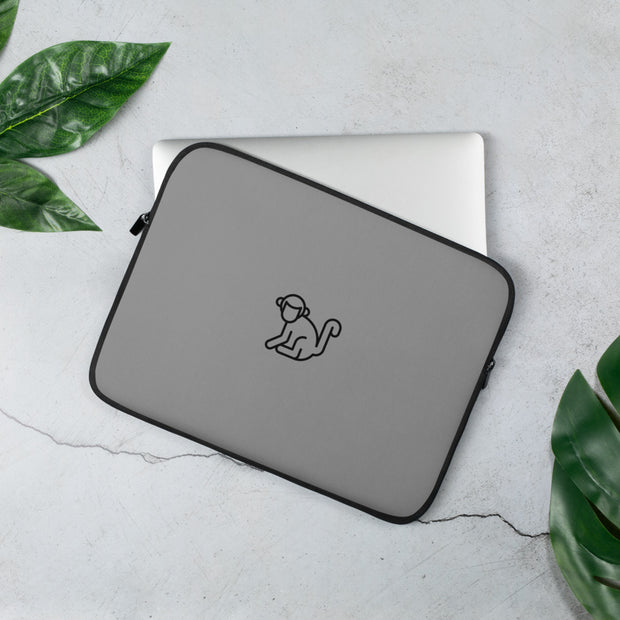 Black Logo Grey Laptop Sleeve
