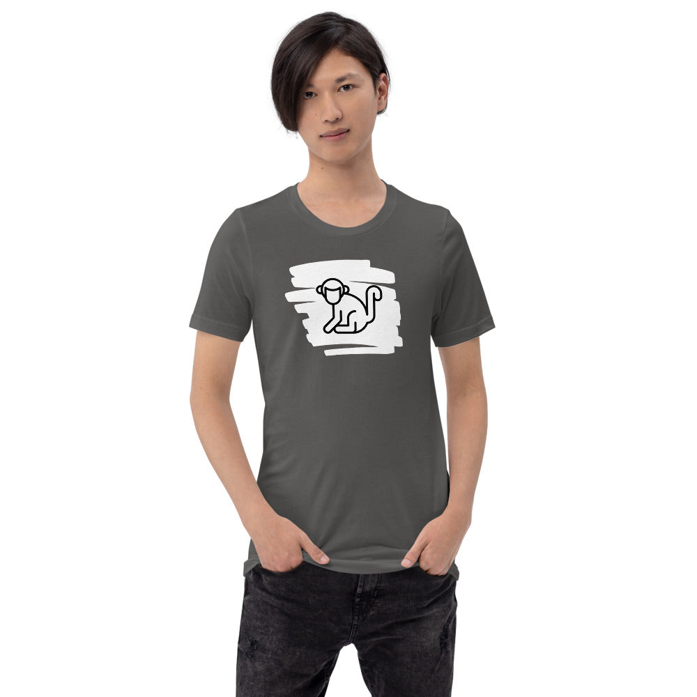 White Scribble Logo Mens T-Shirt