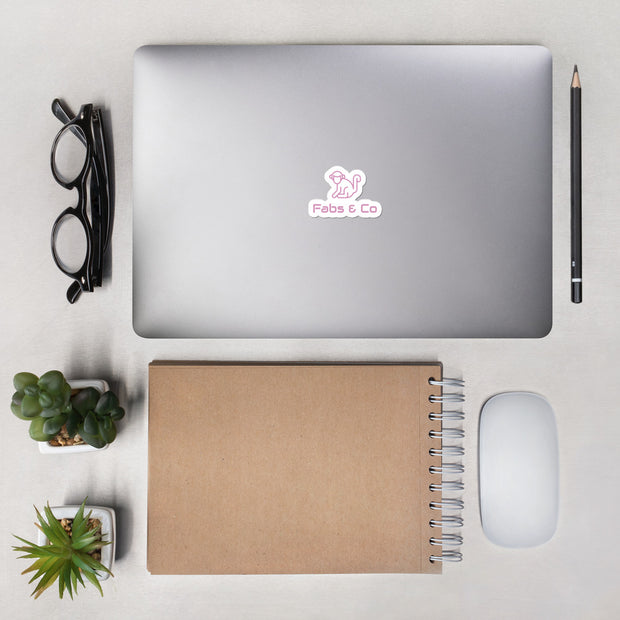 Original Pastel Pink Logo Bubble-Free Stickers