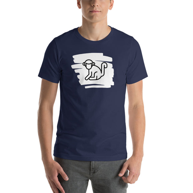 White Scribble Logo Mens T-Shirt