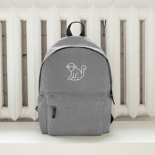Embroidered White Logo Backpack