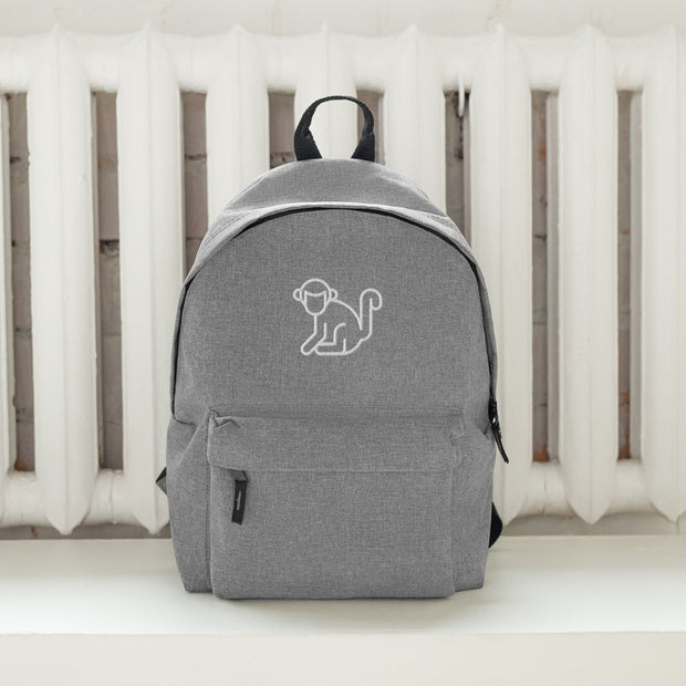 Embroidered White Logo Backpack