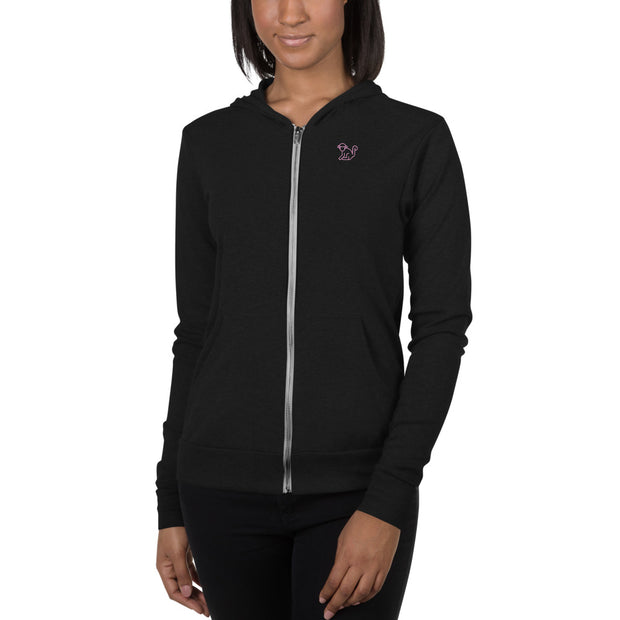 Pink Logo Womens Lightweight Zipped Hoodie