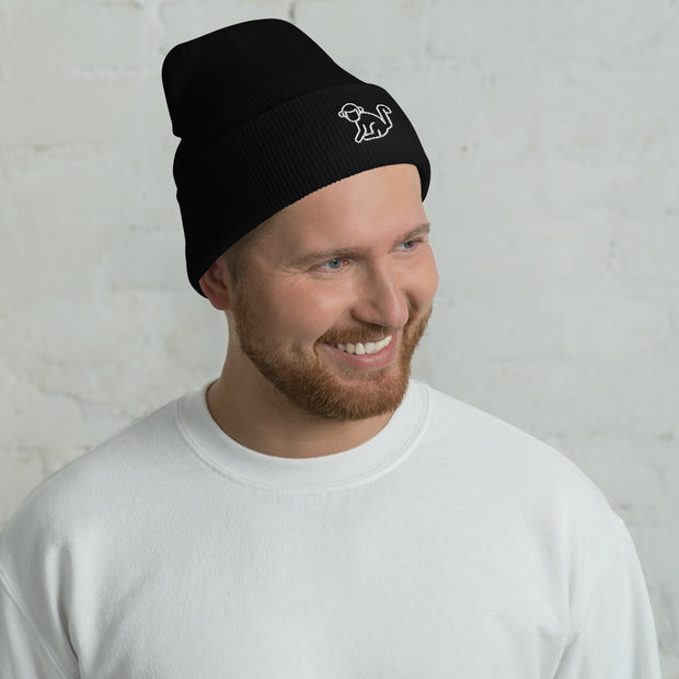 White Logo Cuffed Beanie