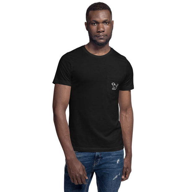 White Pocket Logo Mens T-Shirt