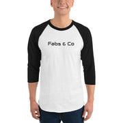 Wordmark Logo Three Quarter Sleeve Mens Raglan Baseball T-Shirt