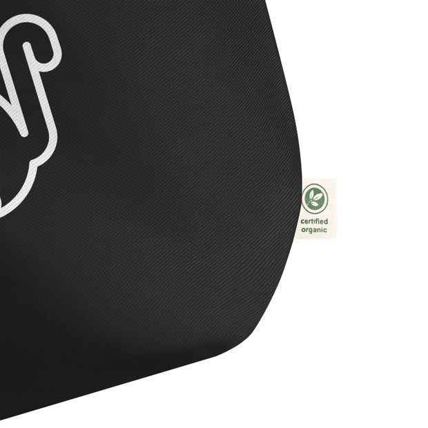 Large White Logo Organic Tote Bag