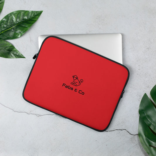 Black Original Logo Red Laptop Sleeve