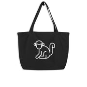 Large White Logo Organic Tote Bag