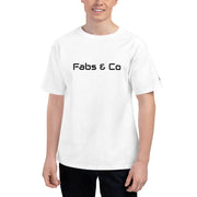 Fabs & Co x Champion Black Wordmark Logo Mens T-Shirt