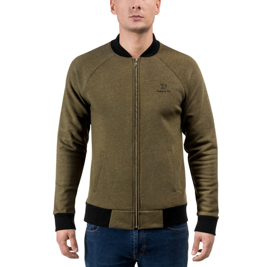 Black Original Badge Logo Mens Bomber Jacket
