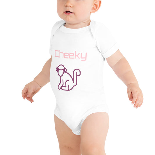 Pink Cheeky Monkey Baby Grow