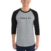 Wordmark Logo Three Quarter Sleeve Mens Raglan Baseball T-Shirt