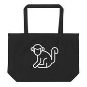 Large White Logo Organic Tote Bag