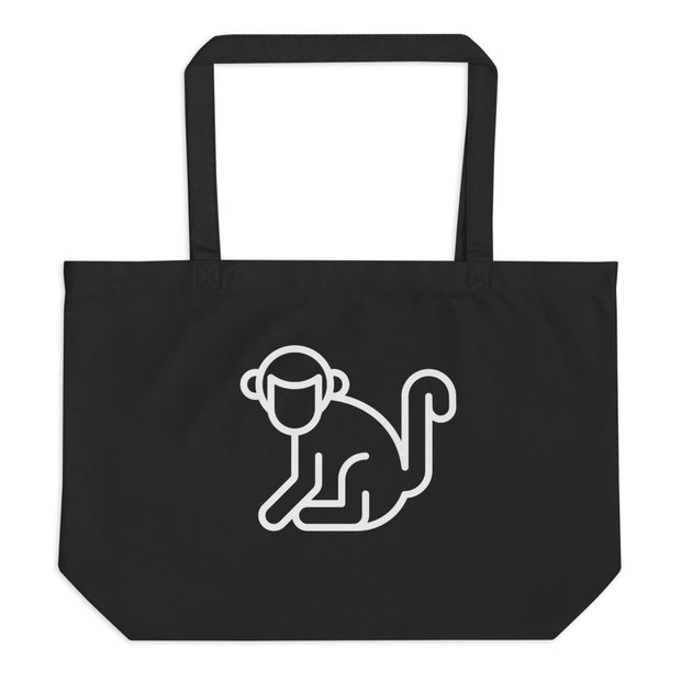Large White Logo Organic Tote Bag