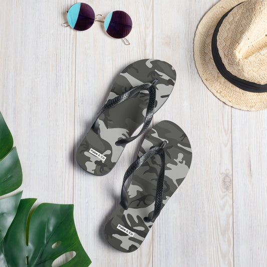 Grey Camo Mens Flip-Flops