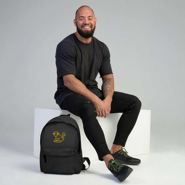 Embroidered Yellow Logo Backpack