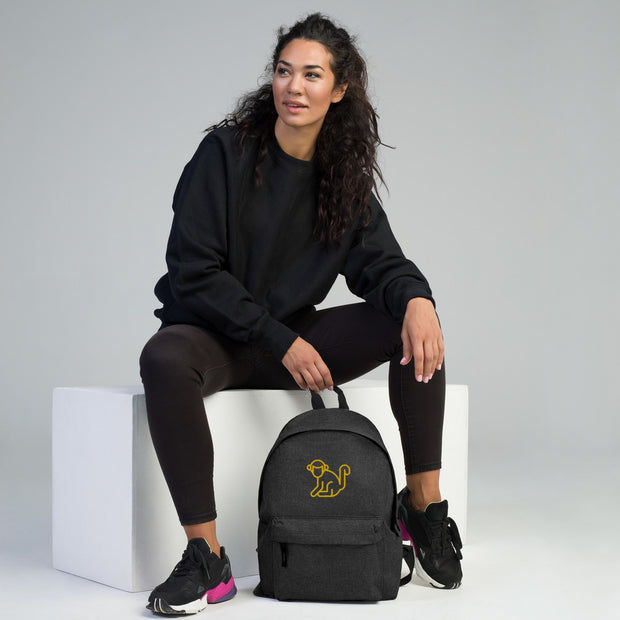 Embroidered Yellow Logo Backpack