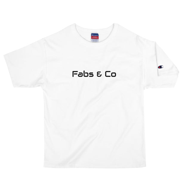 Fabs & Co x Champion Black Wordmark Logo Mens T-Shirt