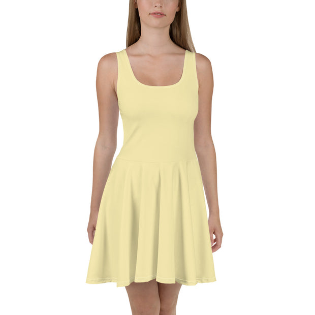 Yellow Womens Skater Dress