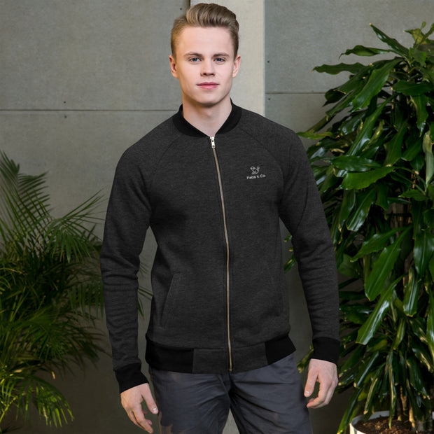 White Original Badge Logo Mens Bomber Jacket