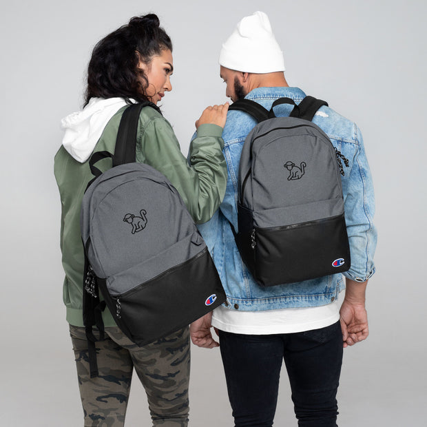 Fabs & Co x Champion Embroidered Black Logo Backpack