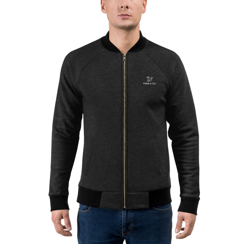 White Original Badge Logo Mens Bomber Jacket