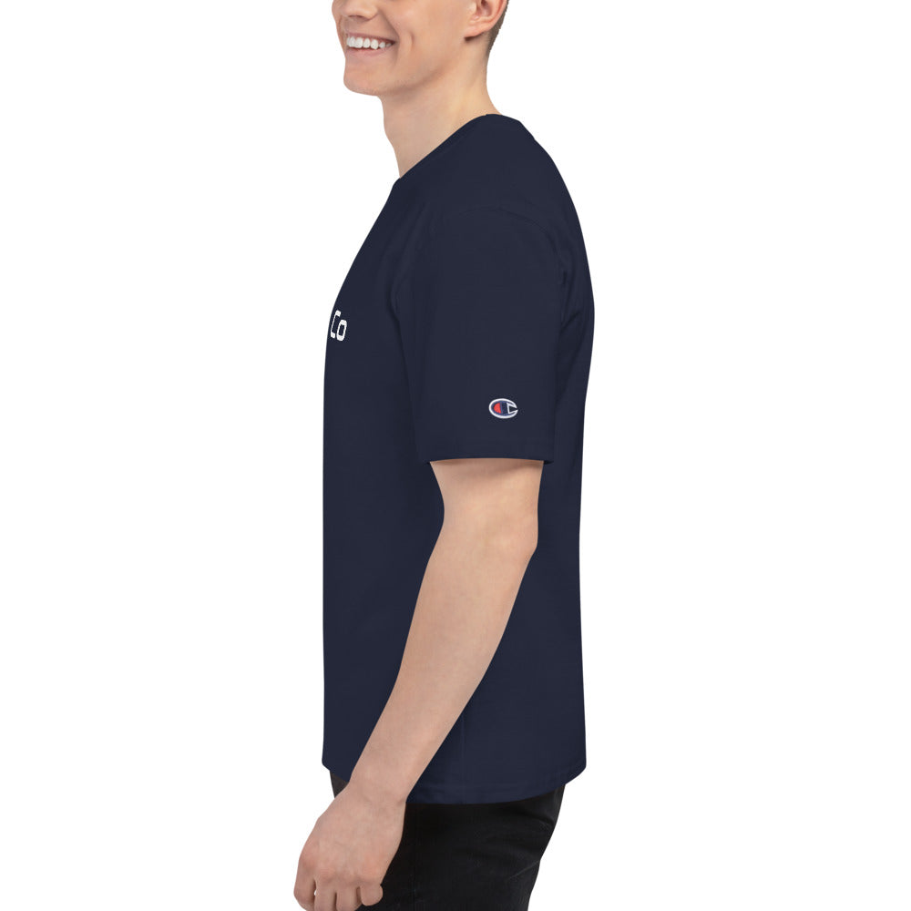 Fabs & Co x Champion White Wordmark Logo Mens T-Shirt