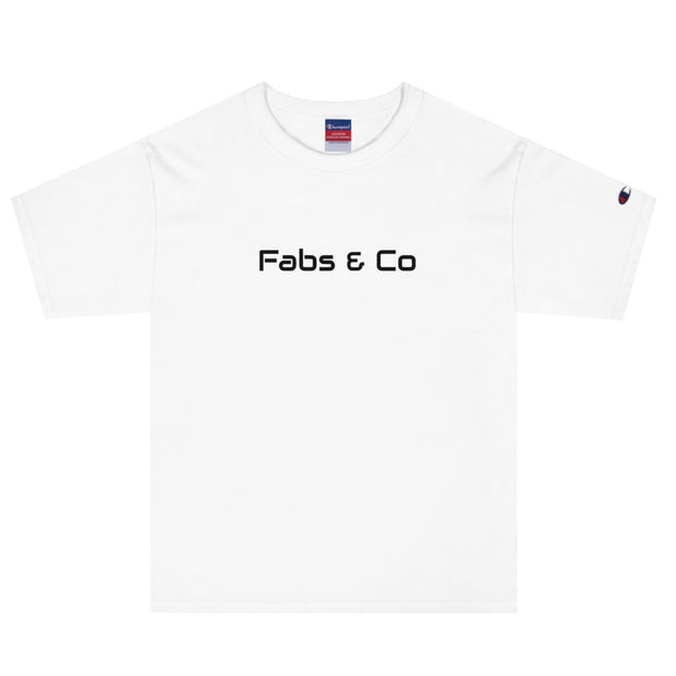 Fabs & Co x Champion Black Wordmark Logo Mens T-Shirt