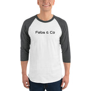 Wordmark Logo Three Quarter Sleeve Mens Raglan Baseball T-Shirt