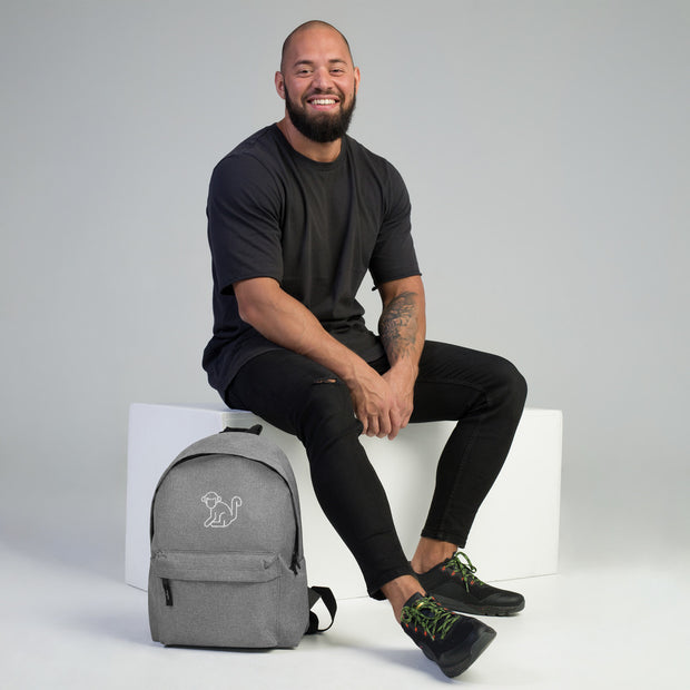Embroidered White Logo Backpack