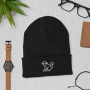 White Logo Cuffed Beanie