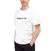 Fabs & Co x Champion Black Wordmark Logo Mens T-Shirt