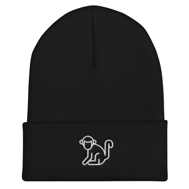 White Logo Cuffed Beanie