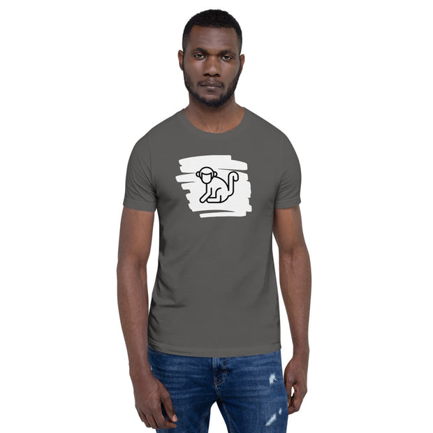 White Scribble Logo Mens T-Shirt